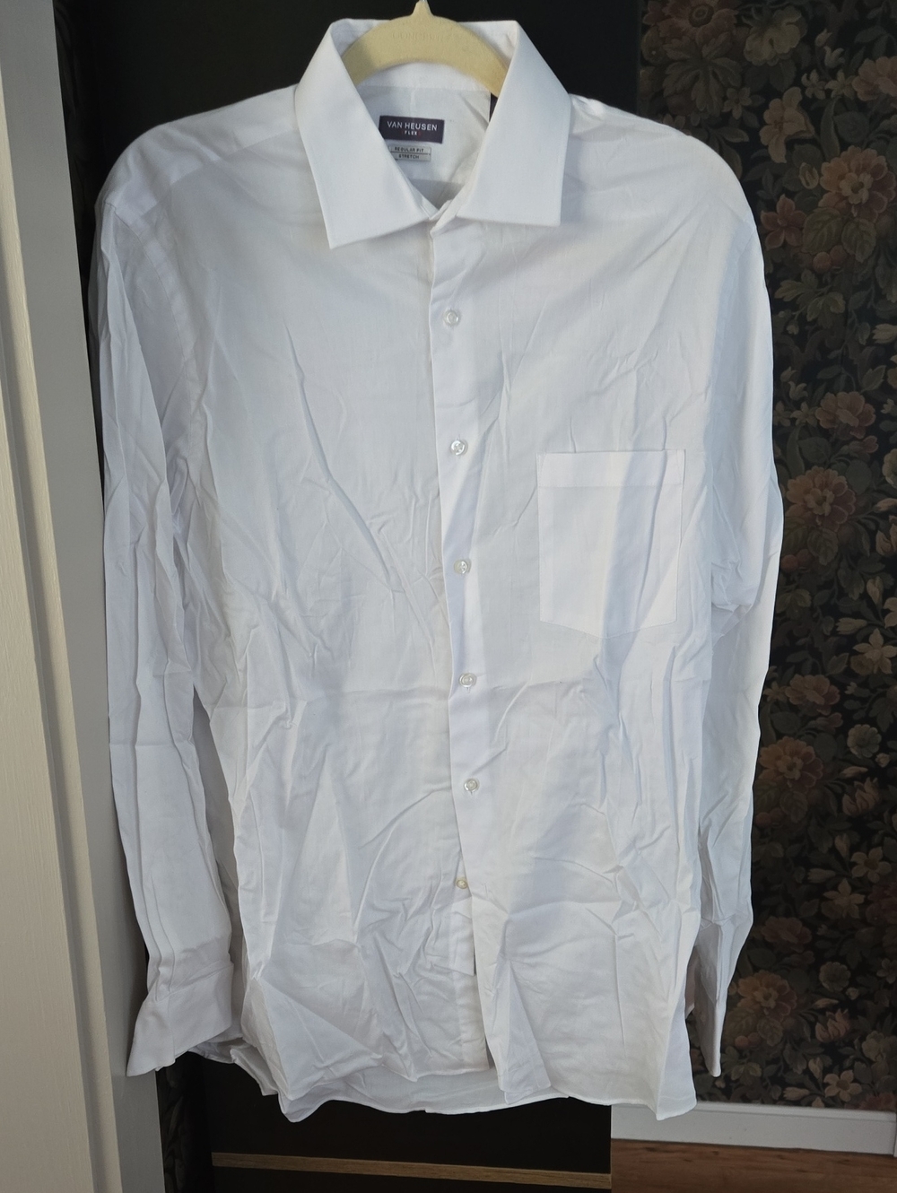 Van Heusen White Long Sleeve Dress Shirt - Point Collar